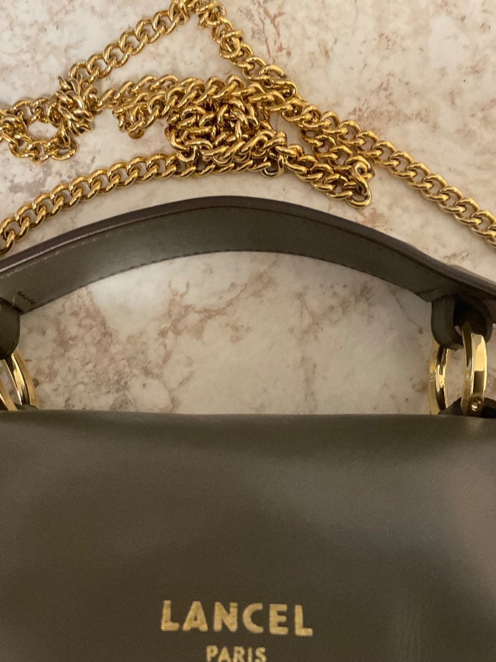 LANCEL MINI ZIP CROSSBODY BAG khaki/ gold - Picture 5 of 13